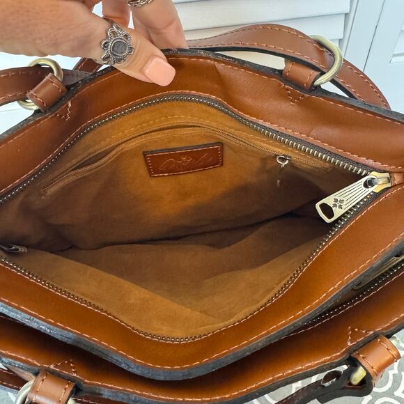 Patricia Nash Albi Convertible Backpack Tote Brown Leather Bag Minimalist